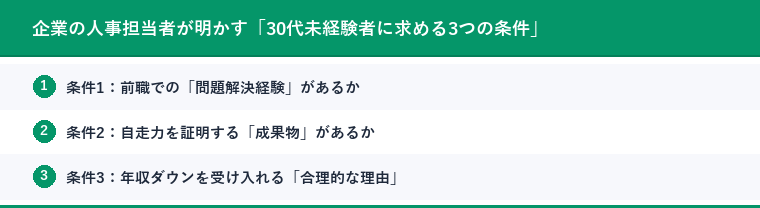 企業の人事担当者が明かす「30代未経験者に求める3つの条件」