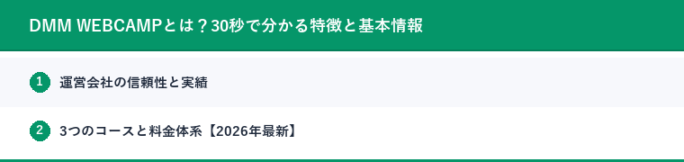 DMM WEBCAMPとは？30秒で分かる特徴と基本情報
